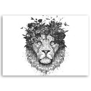 pol_pl_Obraz-na-plotnie-Canvas-Lew-kot-kwiaty-abstrakcja-82247_2.jpg