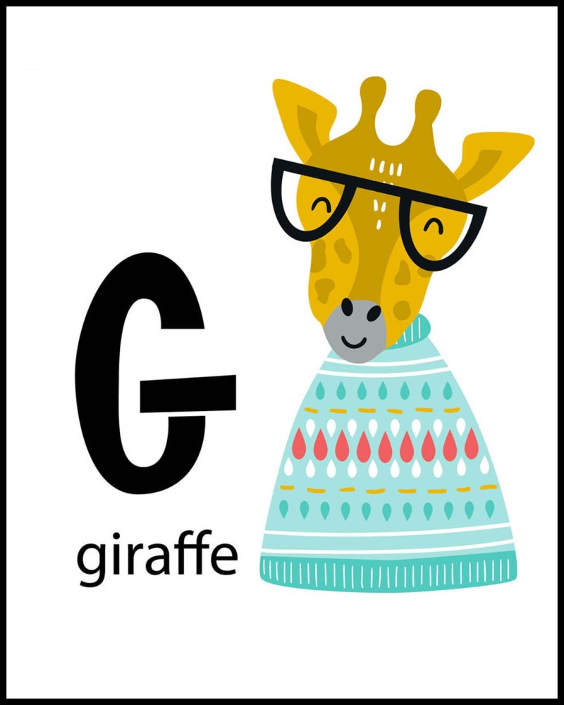 Alfabet G jak Giraffee w ramcee.jpg