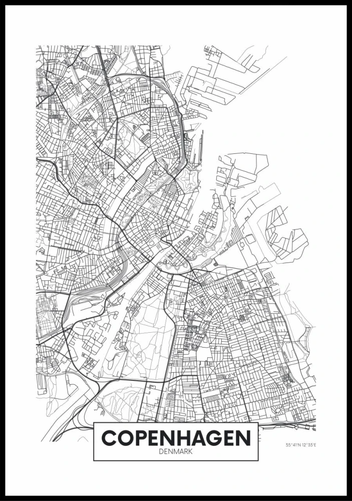 Plakat-plan-Kopenhagi---czarno-bialy-plan-miasta-przedstawiajacy-siatke-ulic-stolicy-Danii..jpg