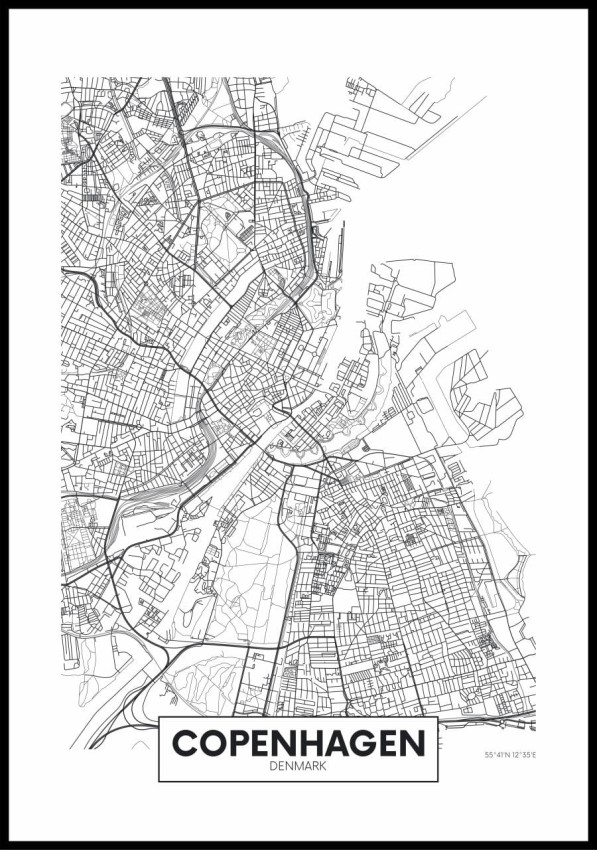 Plakat-plan-Kopenhagi---czarno-bialy-plan-miasta-przedstawiajacy-siatke-ulic-stolicy-Danii..jpg