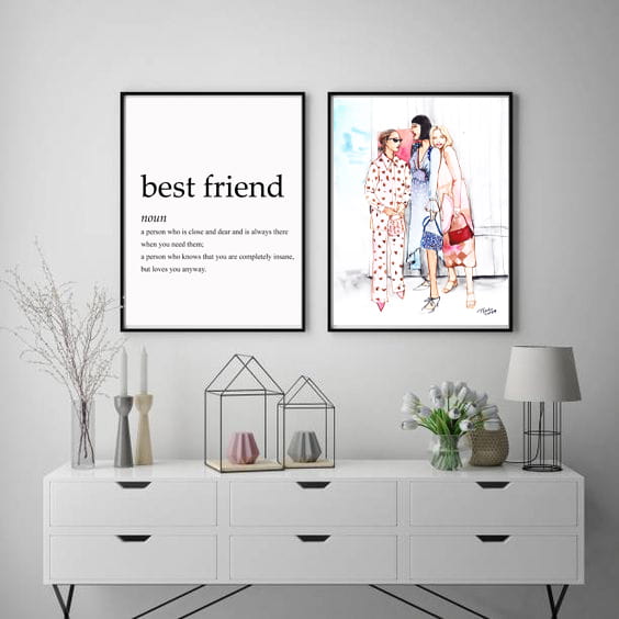 Zestaw 2 plakatów - Przyjaciółki i napis Best Friends