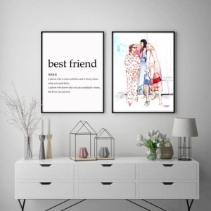 Zestaw 2 plakatów - Przyjaciółki i napis Best Friends