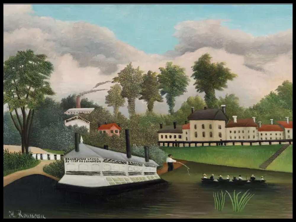 The Laundry Boat of Pont de Charenton, Henri Rousseau w ramcee 1.jpg