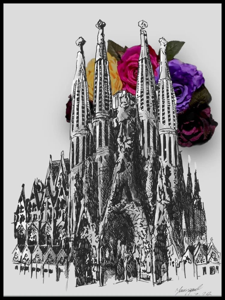 Barcelona kwiaty w ramcee 1.jpg