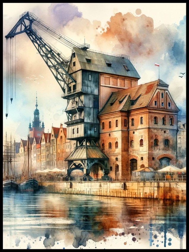 Żuraw akwarela w ramcee 1.jpg