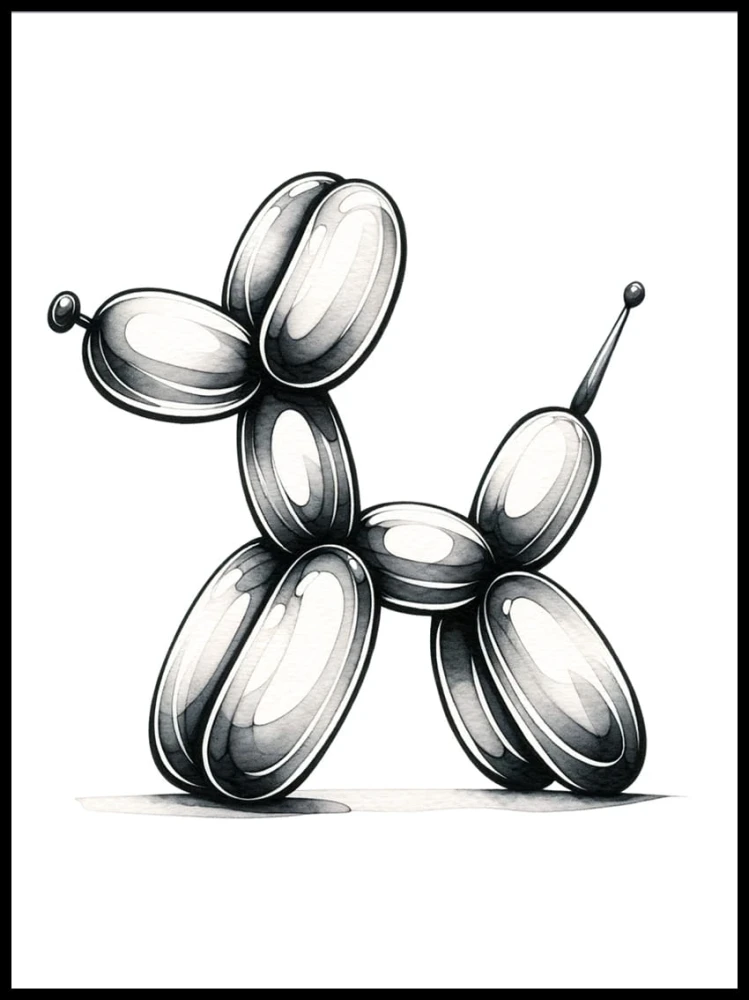Baloon dog czarny w ramcee 1.jpg