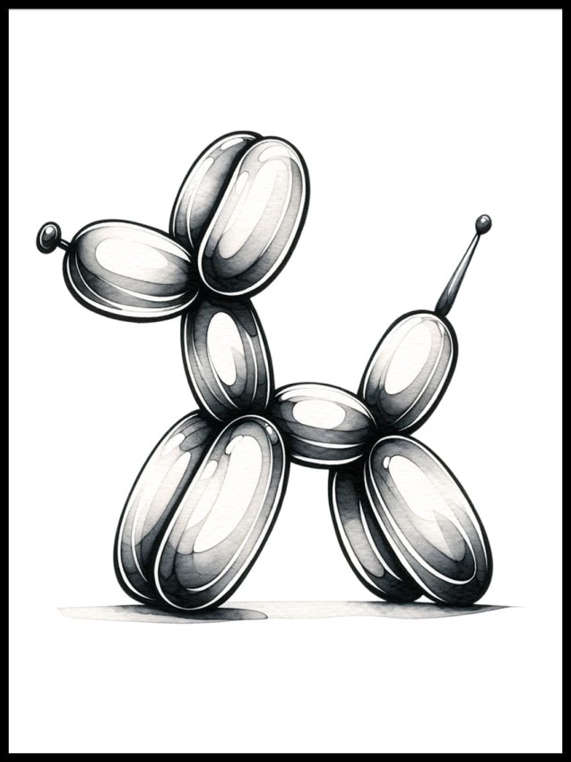 Baloon dog czarny w ramcee 1.jpg