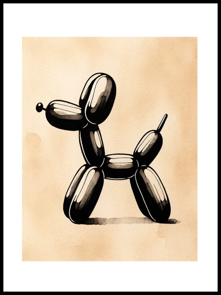 Baloon dog na bezowym tle w ramcee 1.jpg
