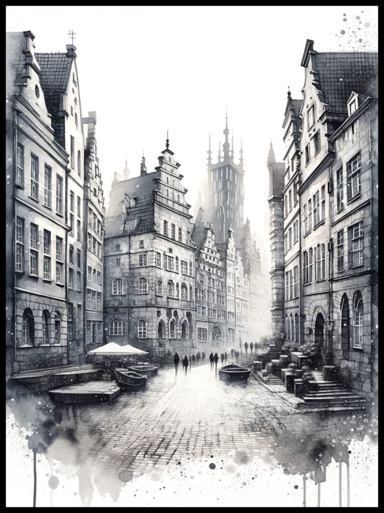 Gdańsk Stare Miasto w szarościach w ramcee 1.jpg