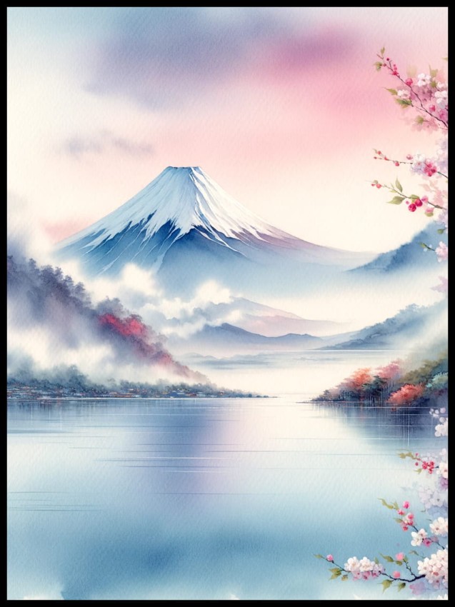 Góra Fuji w ramcee 1 akwarela.jpg