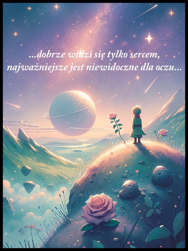 Mały książę w ramcee motto.jpg