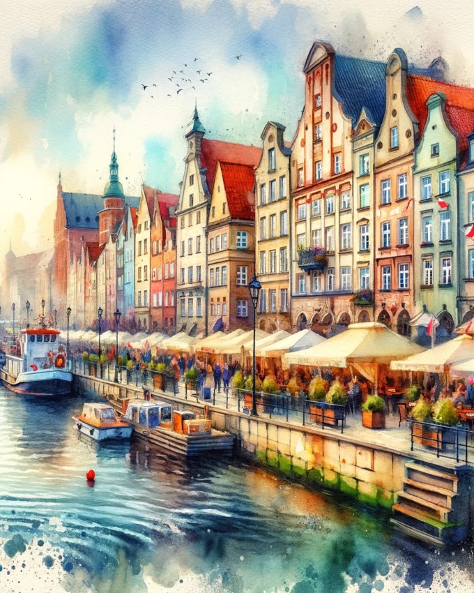 promenada gdansk akwarela.jpg