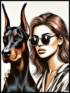 Kobieta z Dobermanem w ramcee 1.jpg