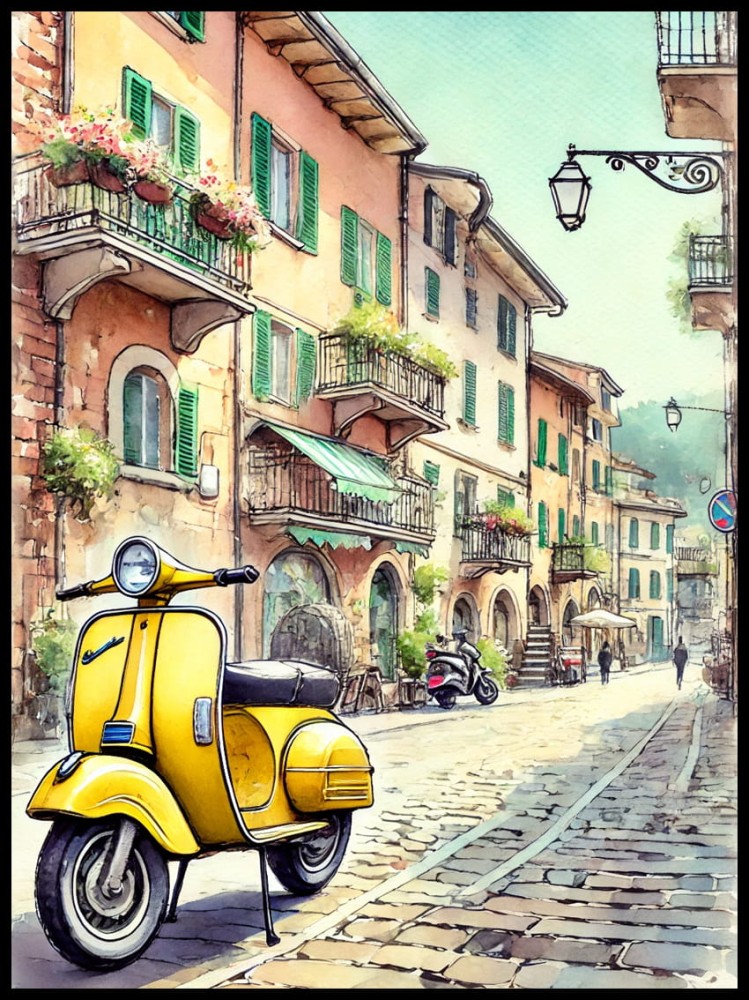 Vespa na Wloskiej uliczce w ramcee 1.jpg