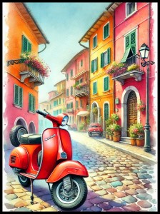 Vespa czerwona w ramcee 1.jpg