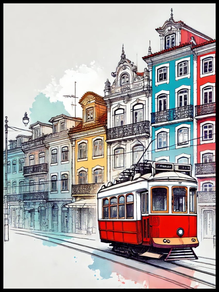 Porto czerwony tramwaj w ramcee 1.jpg
