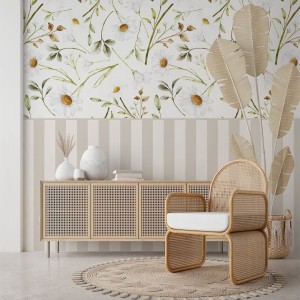 Tapeta Rumianek Lamperia Pasy Beżowe.jpg