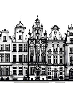 Kamienice Gdansk czarno białe 1.jpg