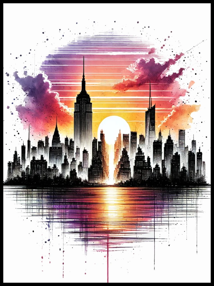 USA Nowy Jork zachód słońca w ramcee 1.jpg