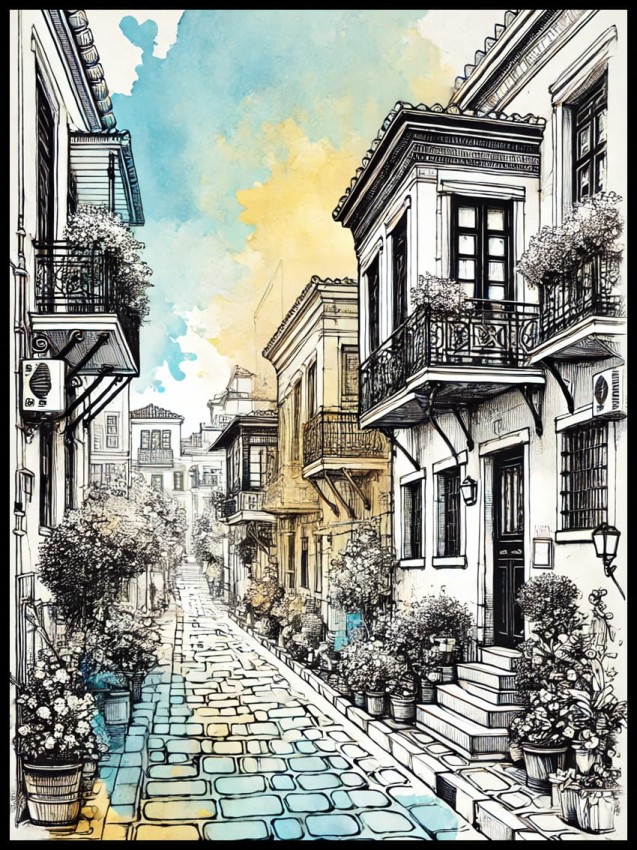 Uliczka w Atenach w ramcee 1.jpg