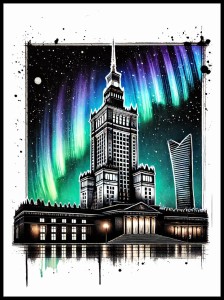 Warszawa PKiN Zorza Polarna w ramcee 1.jpg