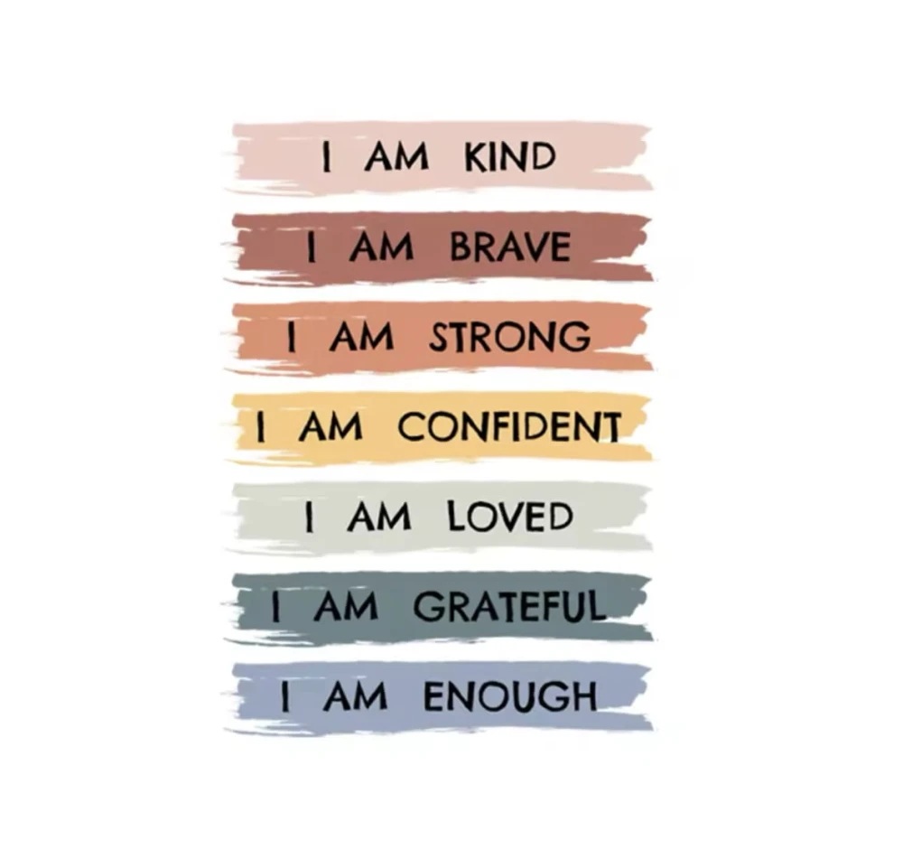 Naklejka z napisem, „I am Kind, I am Brave, I am Loved”