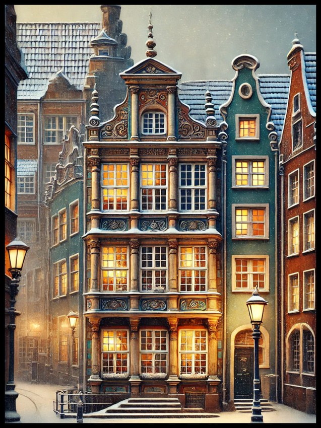 Kamienice zimą Gdańsk w ramcee 1.jpg