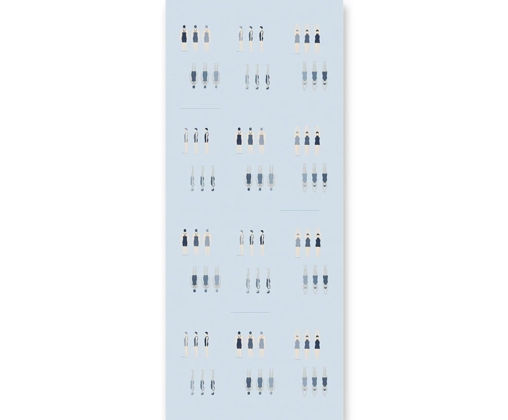 Tapeta z motywem sportowym, Niebieskie pływaczki