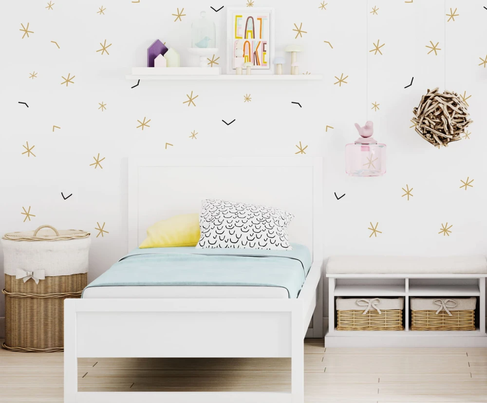 Tapeta do pokoju dziecięcego, Gwiazdki - Simple stars gold