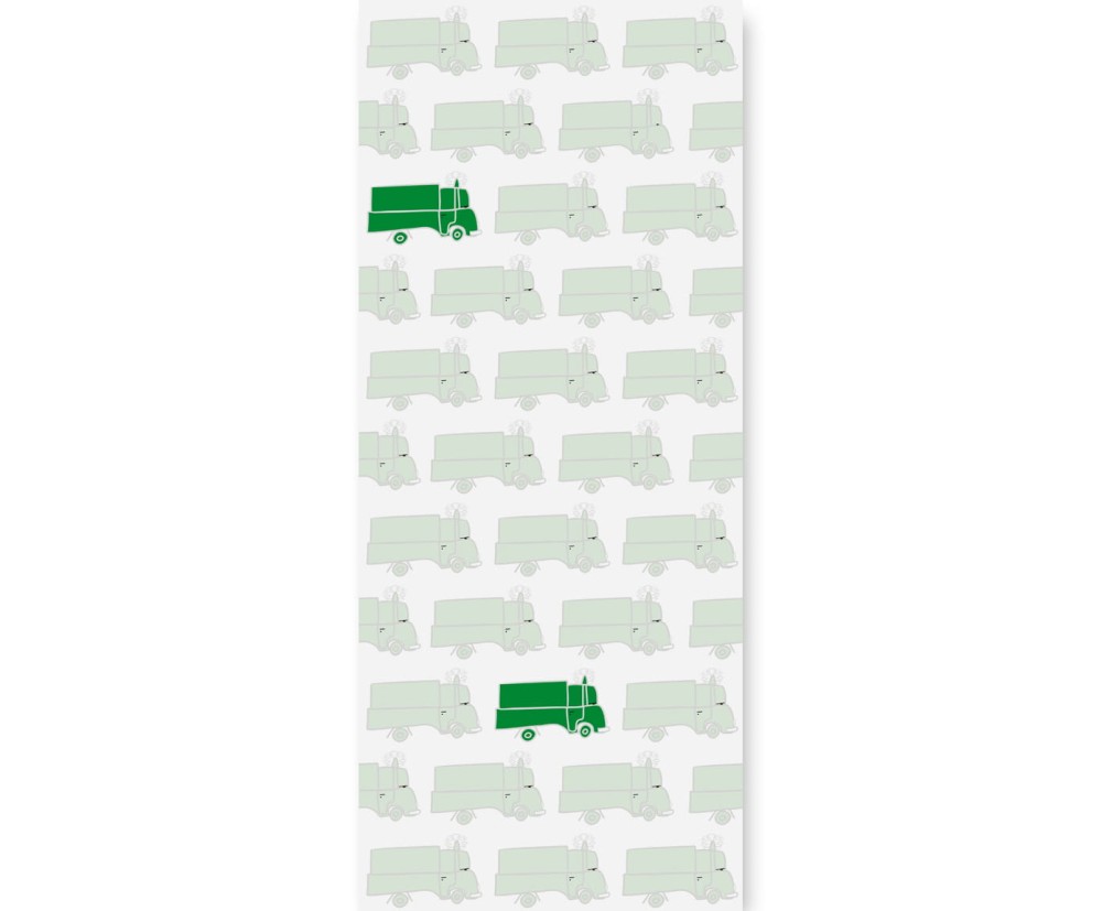 Tapeta do pokoju dziecięcego, Samochody zielone