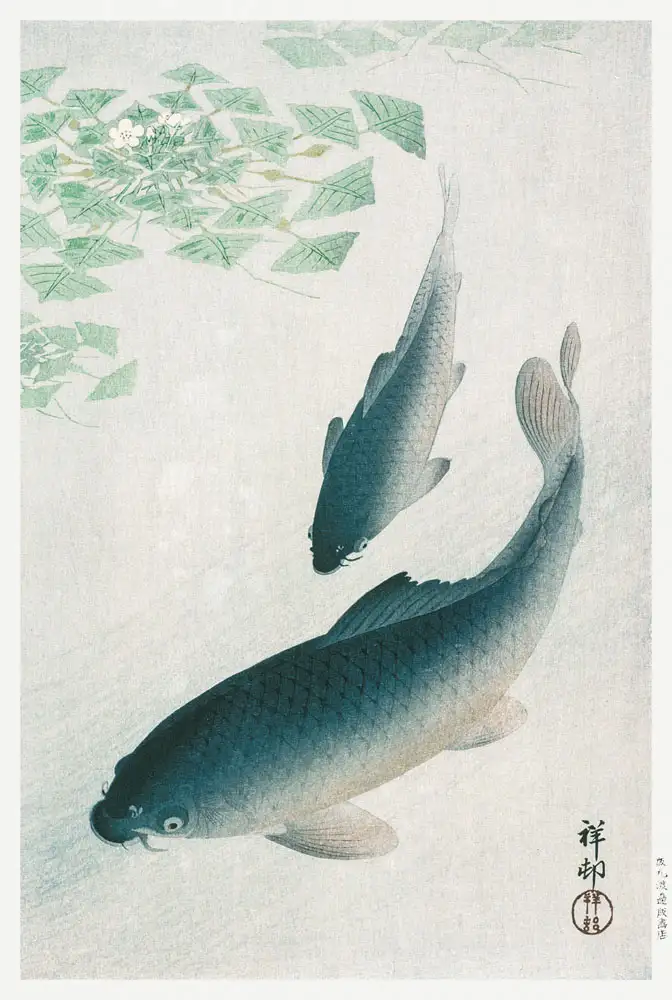 Plakat, Ohara Koson Carp or Koi (1926)