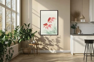 Plakat, Ohara Koson Two veil goldfish (1926)