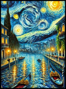 Gondole w Stylu Van Gogha w ramcee 1.jpg