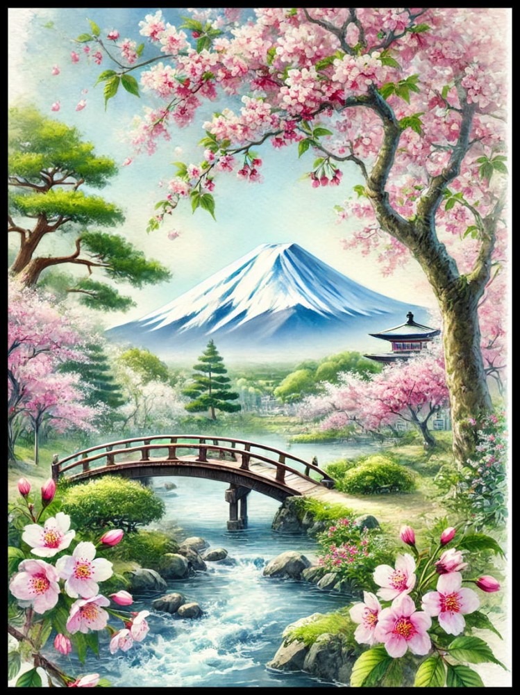 Fuji kwitnące wiśnie w ramcee 1.jpg