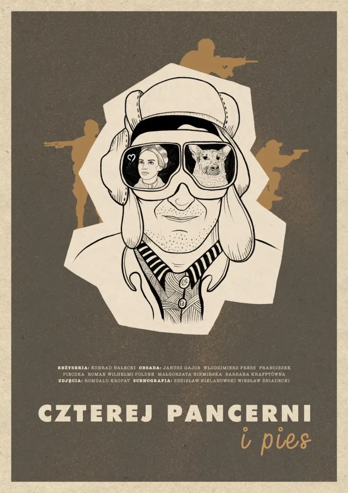 Plakat, Polski Film - Czterej pancerni i pies