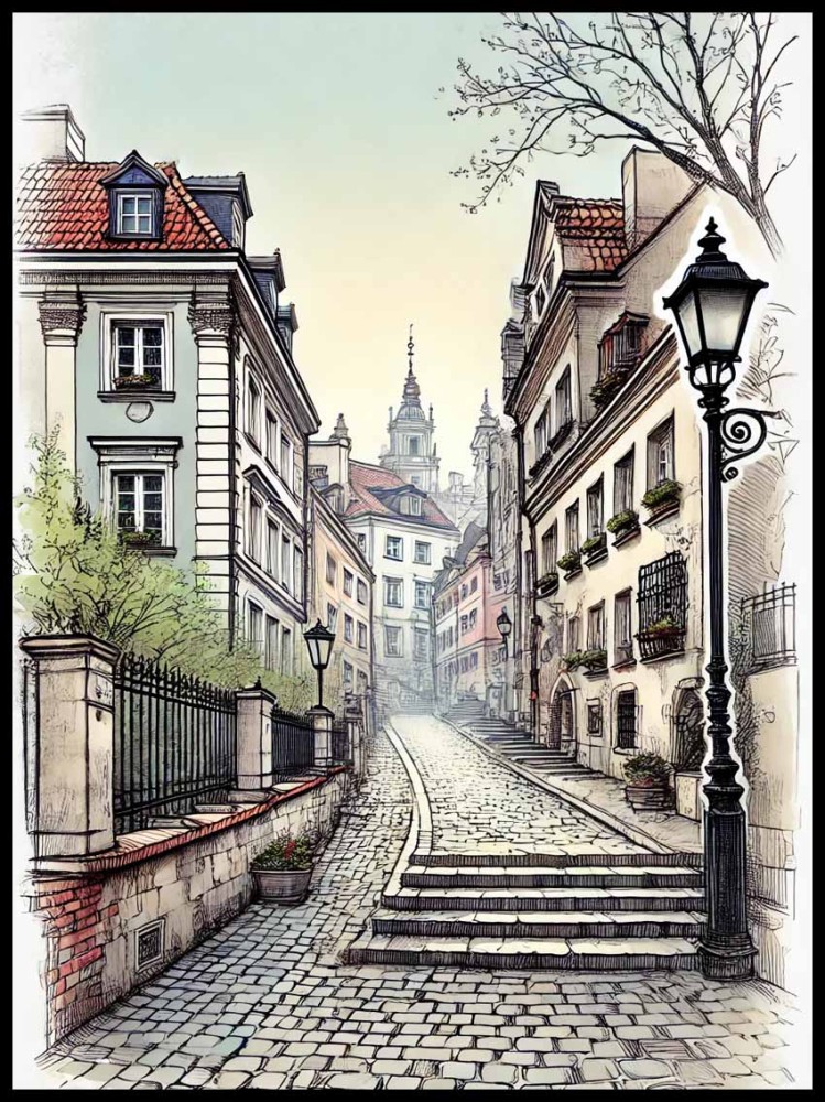 Uliczka w Warszawie w ramce.jpg