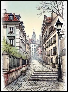 Uliczka w Warszawie w ramce.jpg