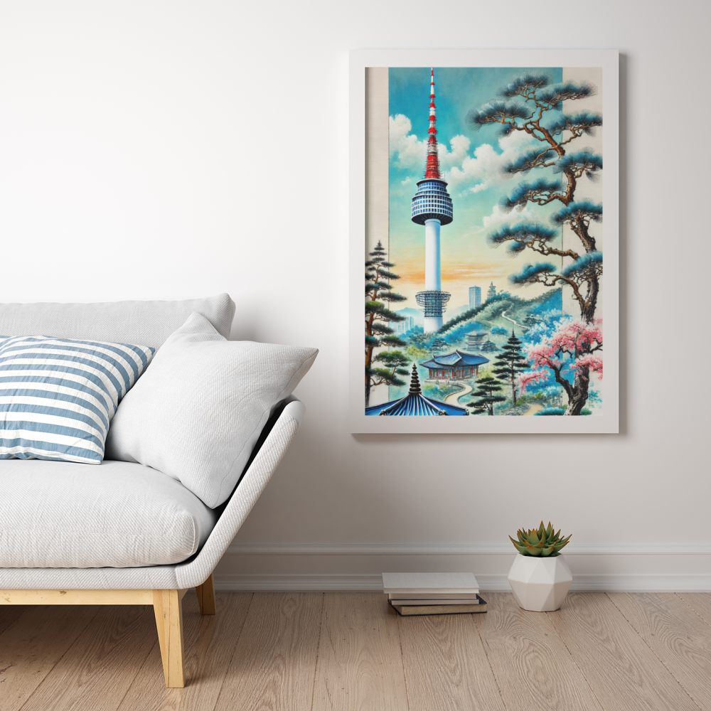 Plakat, Korea - Wieża w Seulu