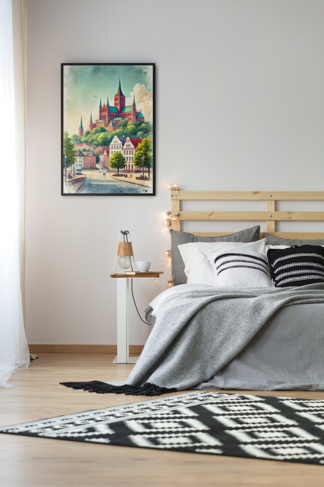 Polskie miasto - Zamek Frombork akwarela