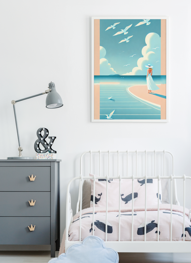 Plakat, Kobieta nad morzem