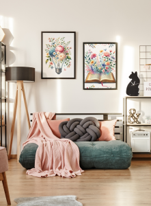 Plakat, Żarówka w kwiatach zestaw