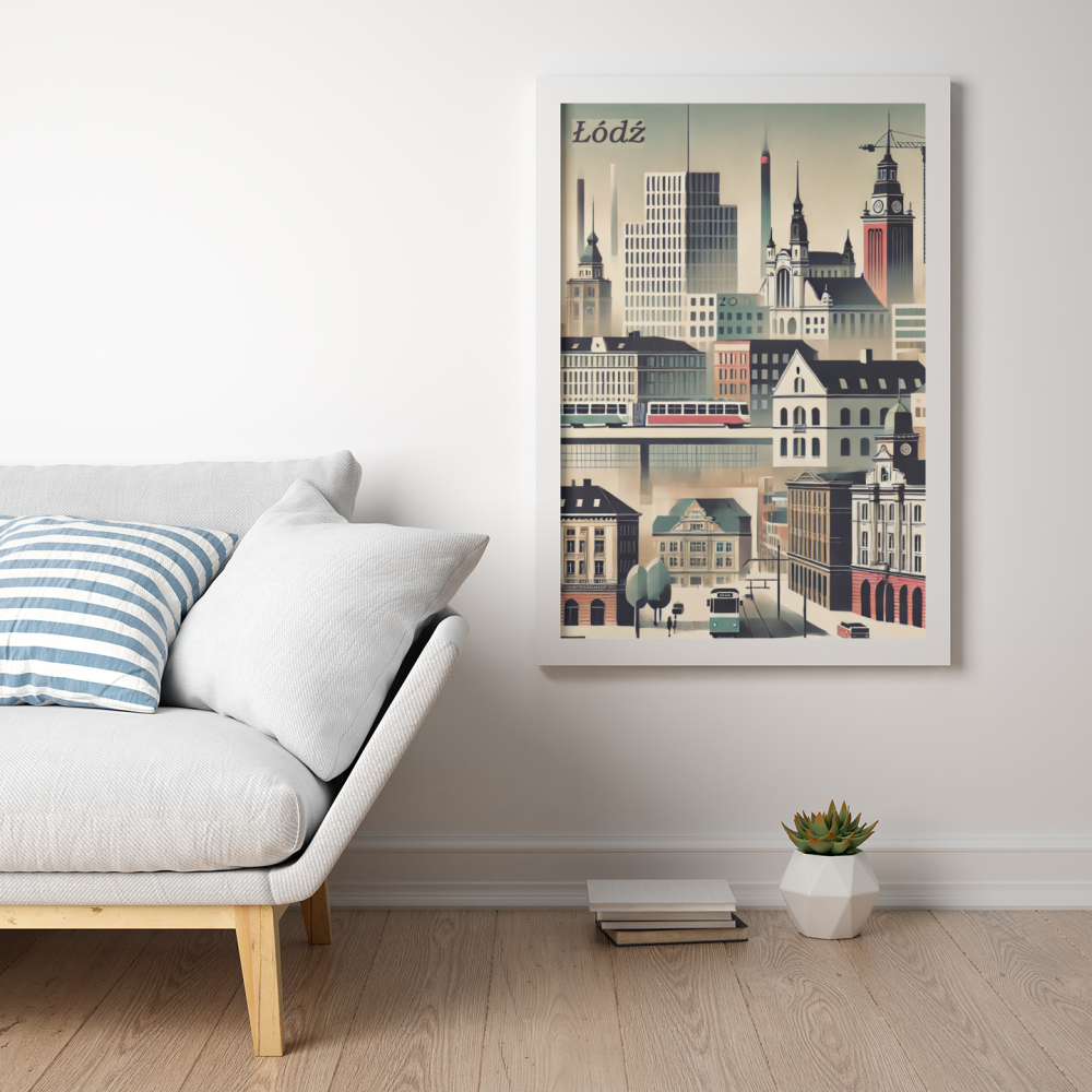 Plakat, Miasto Łódź- retro
