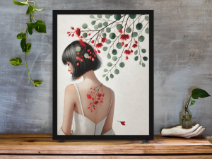 Plakat, Dziewczyna w kwiatach