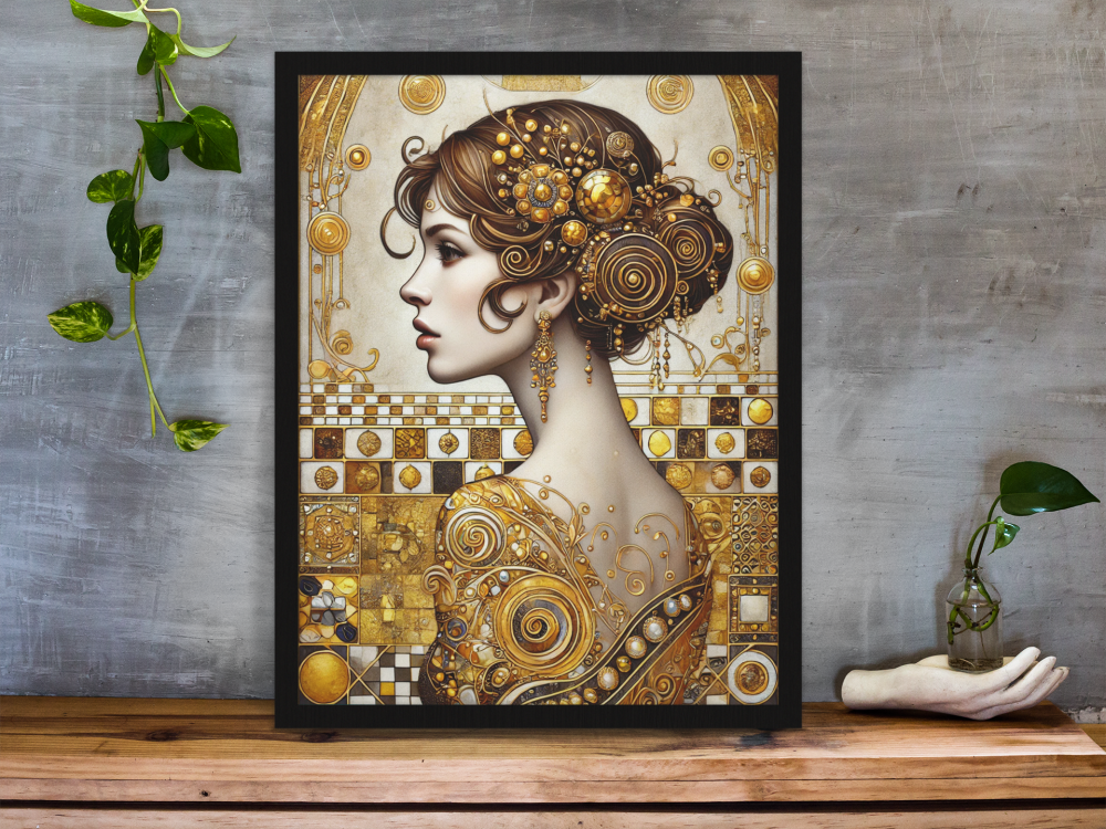 Plakat, Kobieta w stylu Gustava Klimta - portret