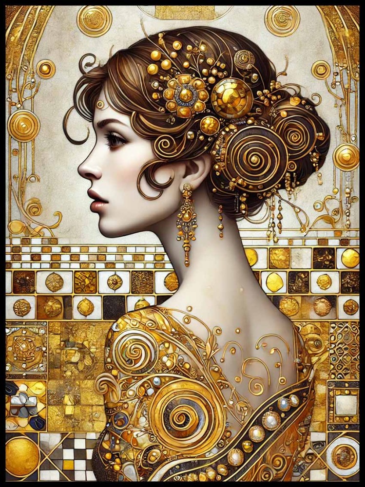 Kobieta w stylu Gustava Klimta w ramcee 2.jpg
