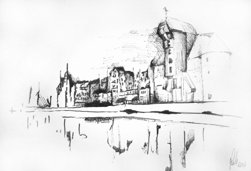 Obraz na płótnie Grafika Gdańsk