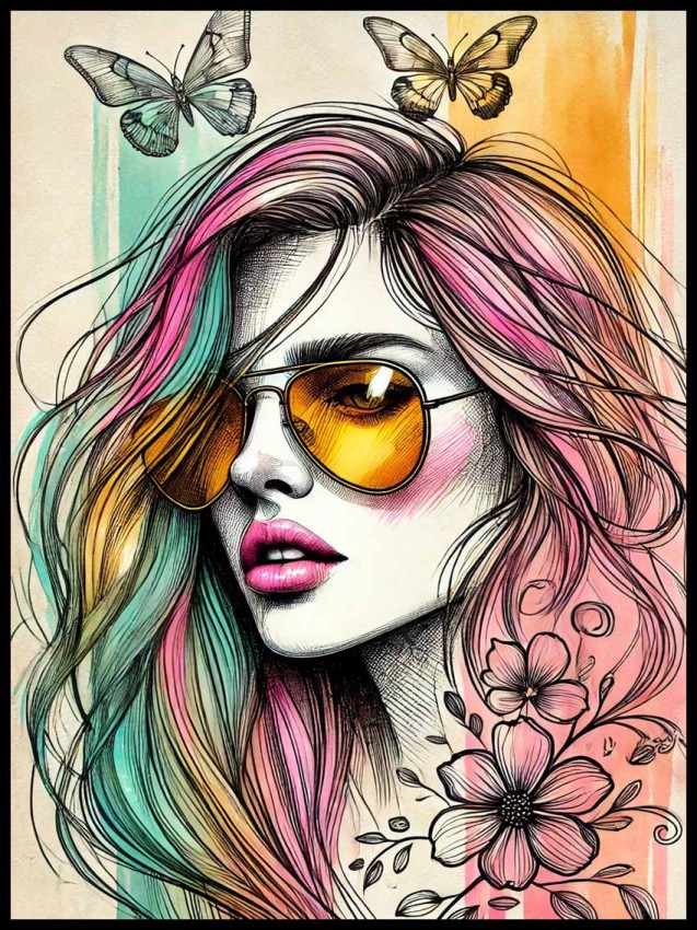 Dziewczyna i motyle w ramcee 1.jpg