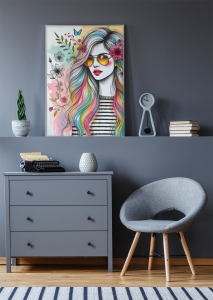 Plakat, Dziewczyna i motyle