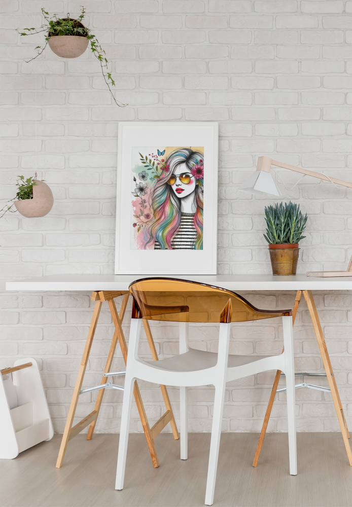 Plakat, Dziewczyna i motyle