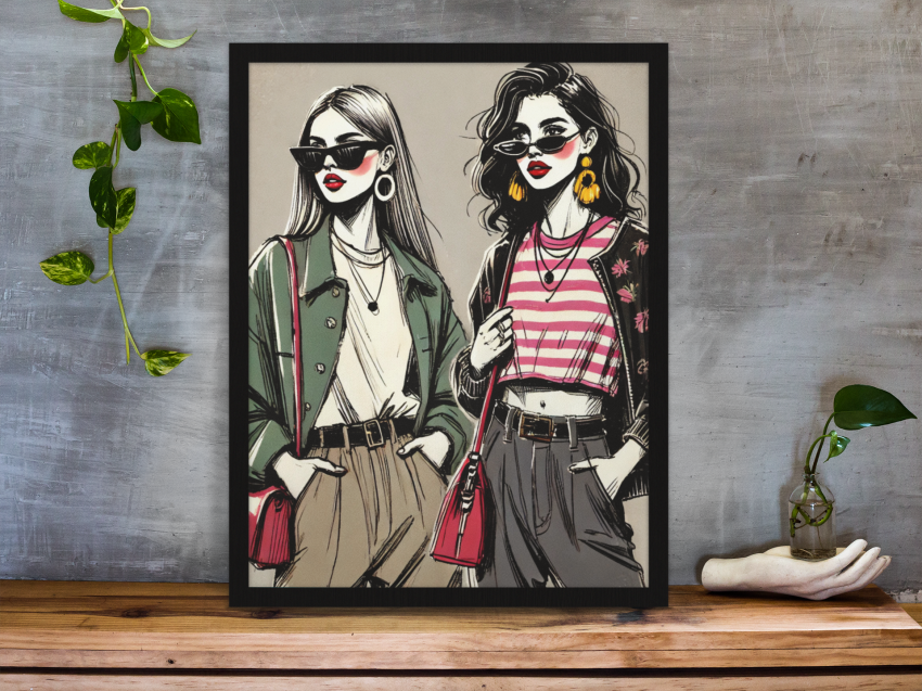 Plakat, Dwie modne dziewczyny